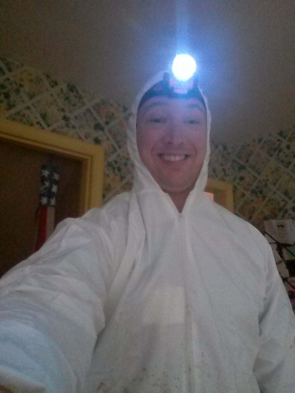 Tim in A Tyvek Bunny Suit