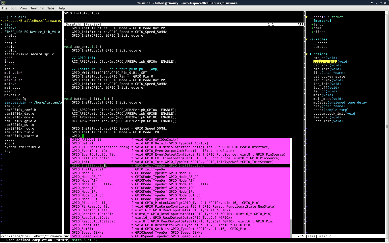 ncurses vim tricked out